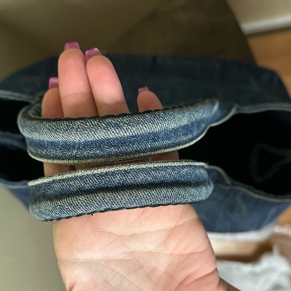 SOLD!!! 🔥 PRADA Canapa Canvas Denim Hand Bag Blue - Picture 9 of 12